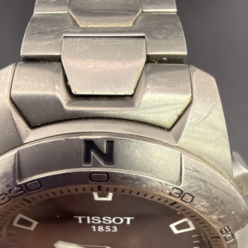 Tissot T-Touch Titanium Mens Watch New Battery Running Great $3 Shipping - Picture 6 of 12